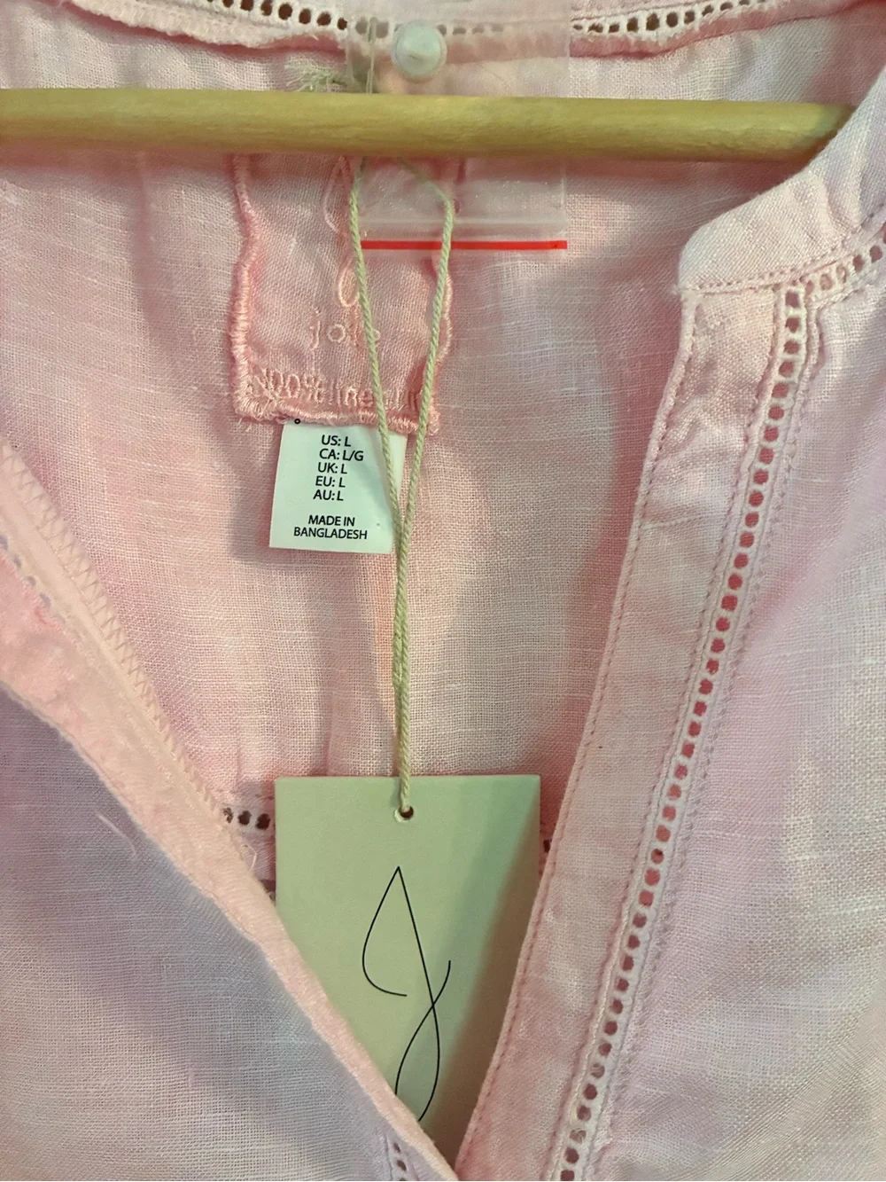 Joie Linen Pale Pink Sleeveless Button-Front Eyelet Top - NWT - Picture 9 of 10
